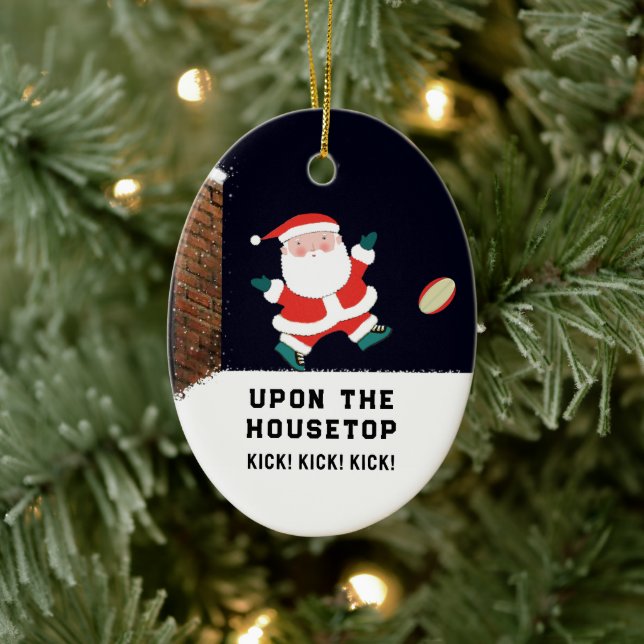 Personalized Rugby Collectible Ceramic Ornament (Tree)