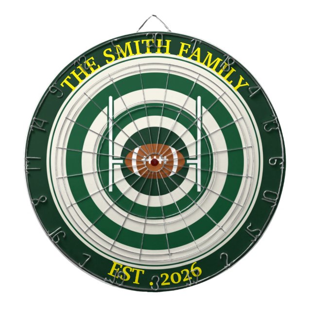 Personalized Rugby Field Dartboard Wall Art Decor (Front)
