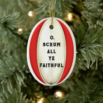 Personalized Rugby Gift Ceramic Ornament by christmastee at Zazzle