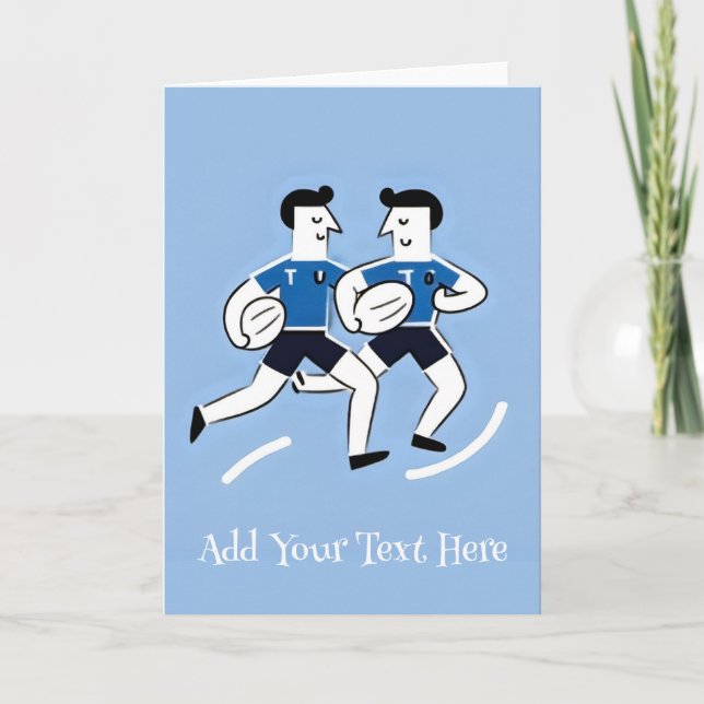 Personalized Rugby Greeting Card (Front)