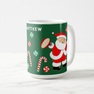 Personalized Rugby Holiday Gift Two-Tone Coffee Mug