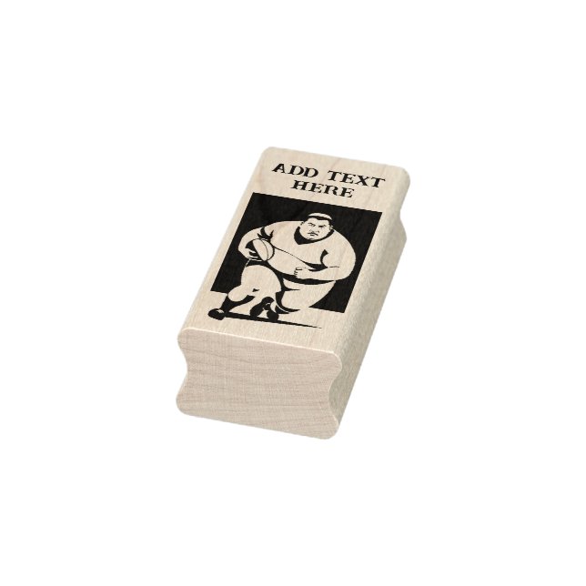 Personalized Rugby Player - Wood Art Stamp (Stamp)