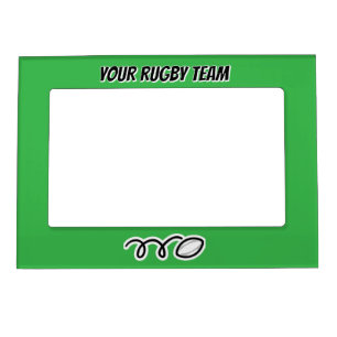 Personalized rugby team picture frame magnet
