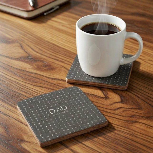 Personalized Runic Symbols Stone Coaster for Dads (Creator Uploaded)