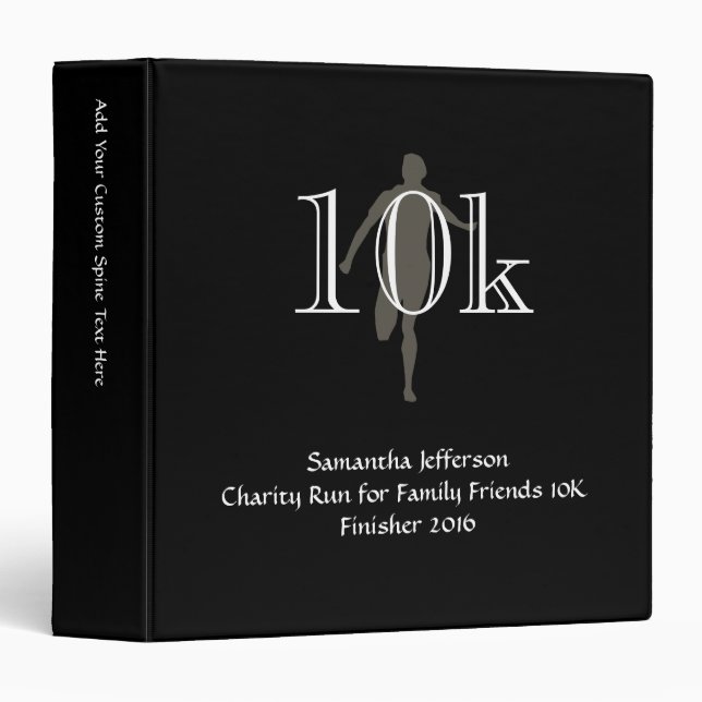 Personalized Runner 10k Cross-Country Keepsake Binder (Front/Spine)