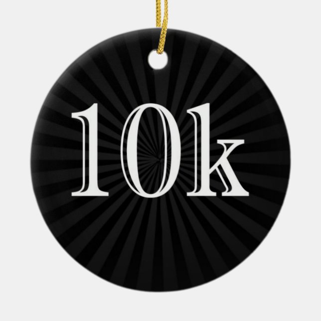 Personalized Runner 10k Cross-Country Keepsake Ceramic Ornament (Front)