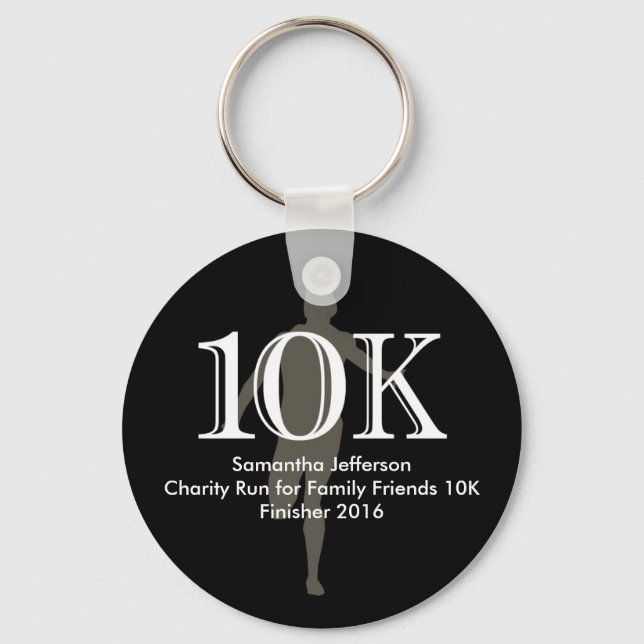 Personalized Runner 10k Cross-Country Keepsake Keychain (Front)