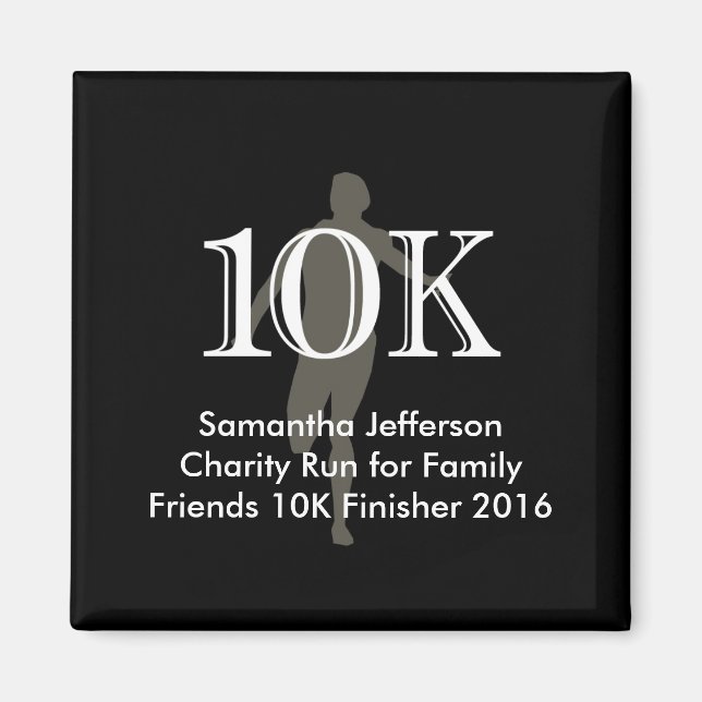 Personalized Runner 10k Cross-Country Keepsake Magnet (Front)