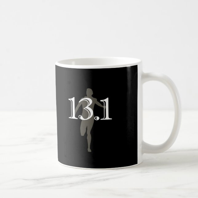 Personalized Runner 13.1 Half Marathon Keepsake Coffee Mug (Right)