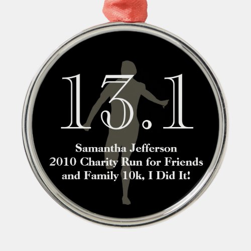 Personalized Runner 131 Half Marathon Keepsake Metal Ornament