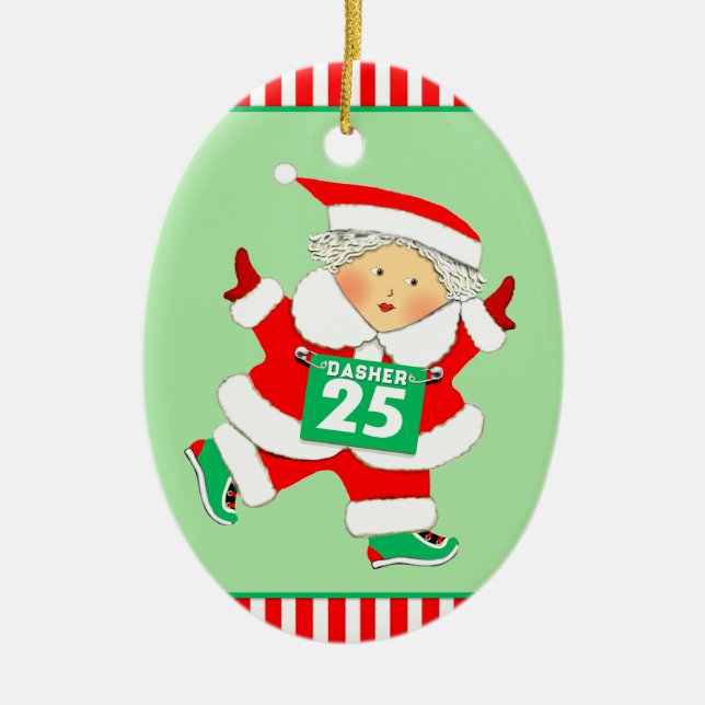 Personalized Runner Collectible Ceramic Ornament (Front)