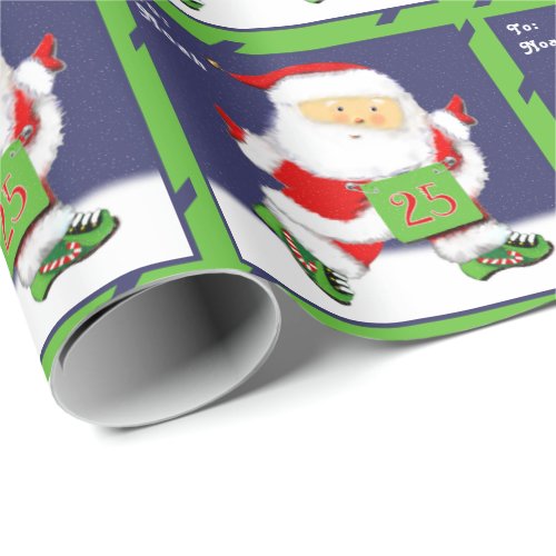 Personalized Runner Track and Field Holiday Wrapping Paper