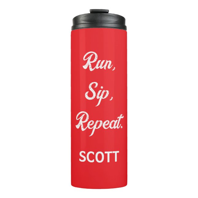 Personalized Runner Water Bottle Custom Name  (Front)