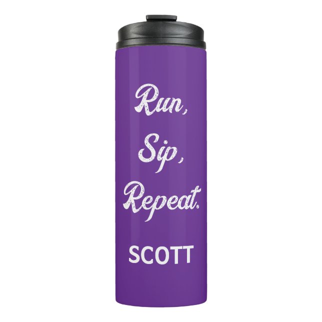 Personalized Runner Water Bottle Custom Name  (Front)