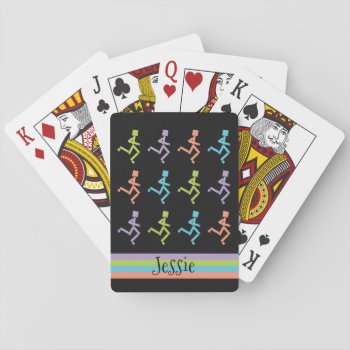 Personalized Runners Running Add Text Template Playing Cards by BiskerVille at Zazzle