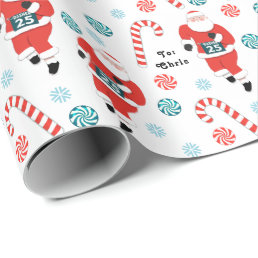 Personalized Running Holiday Gift Wrapping Paper