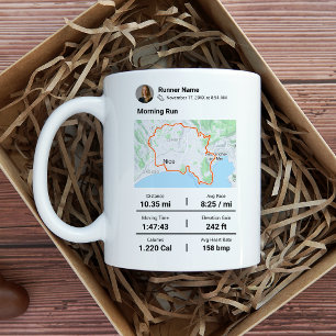 Personalized Running Route Map Mug Custom Name,