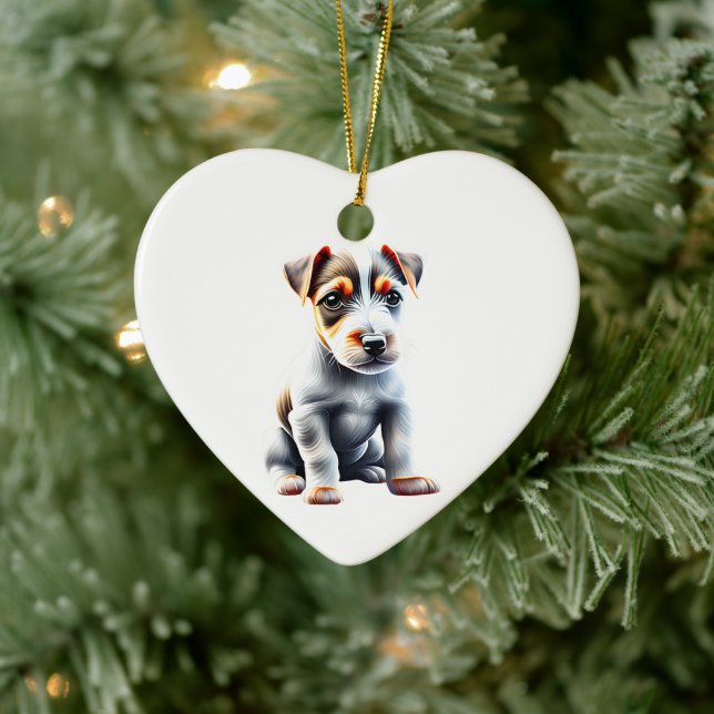 Personalized Russell Terrier Puppy Ceramic Ornament (Tree)