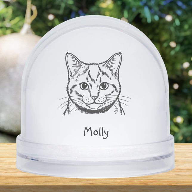 Personalized Russian Blue Cat Christmas Snow Globe (Creator Uploaded)