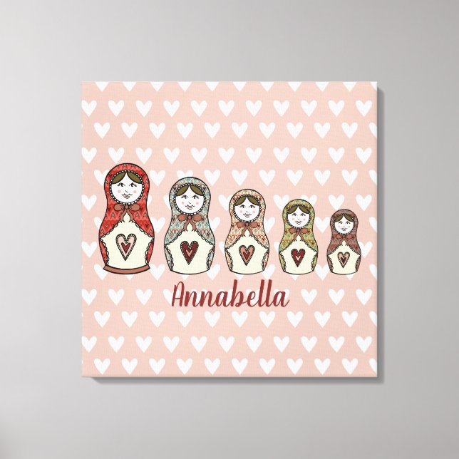 Personalized Russian Doll Matryoshka Canvas Print (Front)