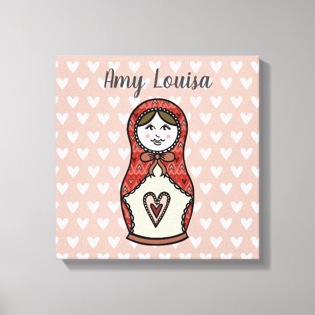 Personalized Russian Doll Matryoshka Canvas Print (Front)