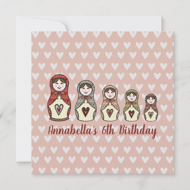Personalized Russian Doll Matryoshka Invitation (Front)