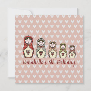 Personalized Russian Doll Matryoshka Invitation