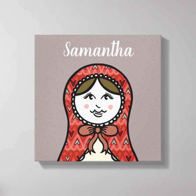 Personalized Russian Nesting Doll Matryoshk Canvas (Front)