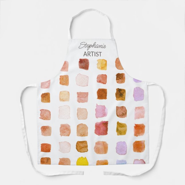Personalized Rust Artist Apron (Front)