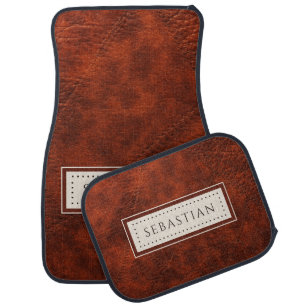 Personalized Rust Brown Car Mat