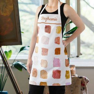 Personalized Rust Watercolor Artist Apron