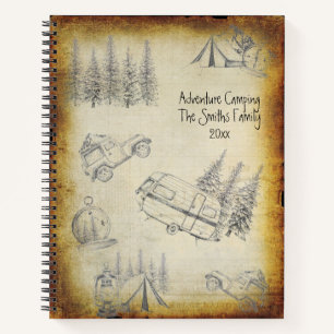 Personalized Rustic Adventure Camping Notebook