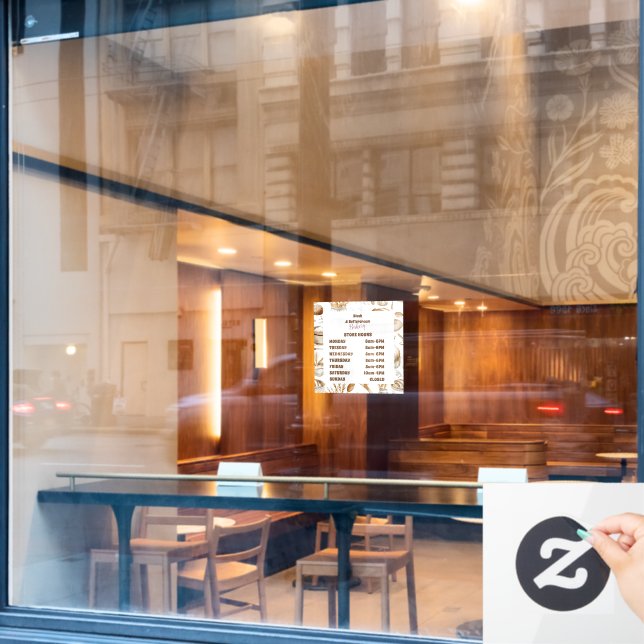 Personalized Rustic Baking Business Window Cling (Cafe Window)