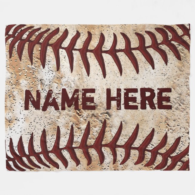 Personalized Rustic Baseball Blanket, YOUR TEXT (Front (Horizontal))