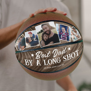 Personalized Rustic “Best Dad by a Long Shot” Basketball