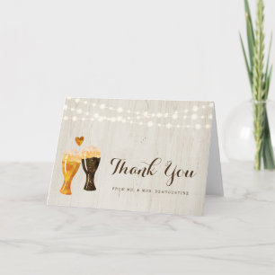 Personalized Rustic Brewery Beer Wedding Thank You