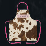 Personalized Rustic Brown Cowhide Print Apron<br><div class="desc">With this brown and white cowhide pattern, you can add some Western charm and rustic warmth to your daily life. This design is inspired by the natural beauty of real cowhide. It combines rich, earthy colors with a country feel that is easy to wear. This print gives any space or...</div>