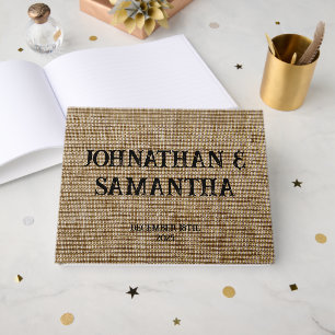 Personalized Rustic Burlap Wedding Guest Book 