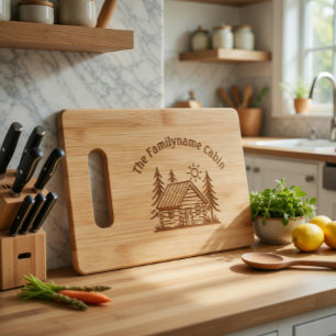 Personalized Rustic Cabin Cutting Board