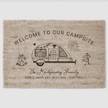 Personalized Rustic Camping Welcome Fiber Doormat