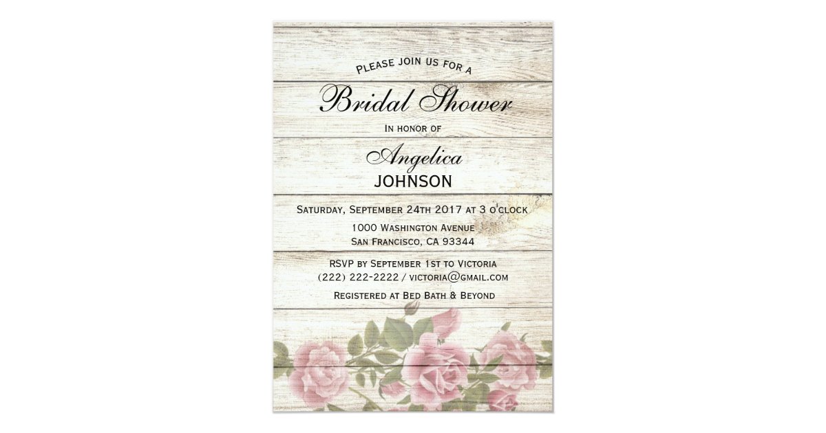 Personalized Rustic Chic Vintage Bridal Shower Invitation