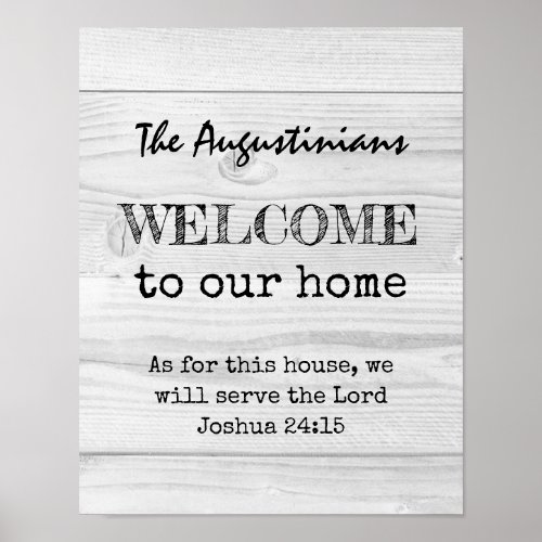 Personalized Rustic Christian WELCOME Poster