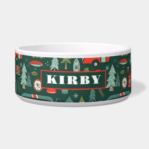 Personalized Rustic Christmas Camping Bowl