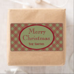 Personalized Rustic Christmas Labels<br><div class="desc">A rustic red and green gingham pattern decorates these Merry Christmas labels. Personalize the text on these labels to suit your needs. Use these labels for Christmas gifts,  gift bags,  party favors,  candy,  crafts,  business,  a bakery,   baked goods,  Christmas cookies,  etc... .The design is from original art.</div>