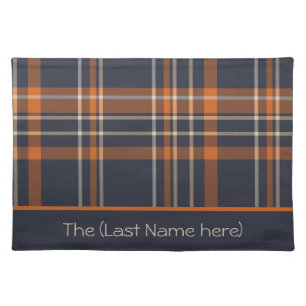 Personalized Rustic Christmas/winter plaid Cloth Placemat