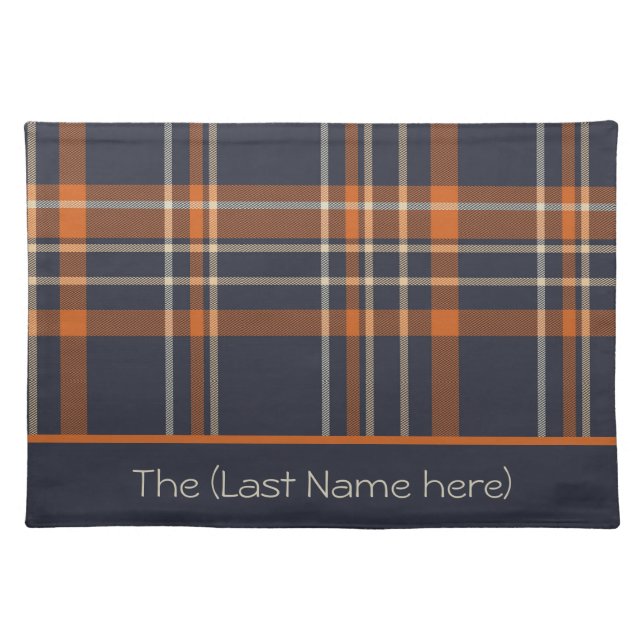 Personalized Rustic Christmas/winter plaid   Cloth Placemat (Front)