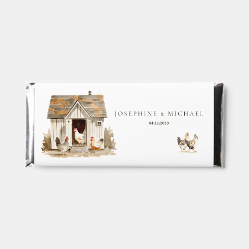 Personalized Rustic Country Farm Chicken Wedding  Hershey Bar Favors