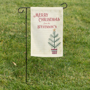 Personalized Rustic Country Farmhouse Holiday Garden Flag