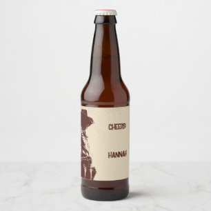 Personalized Rustic Cowgirl Western Party  Beer Bottle Label