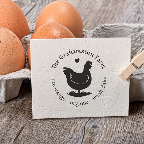 Personalized Rustic Egg Carton Stamp Hen Drawing